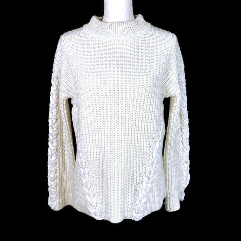 Tabula Rasa Merino Wool Sweater Thick Knit Braided Detail Womens XS